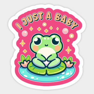 I Just A Baby Cute Kawaii Frog Toddler New Baby Sticker